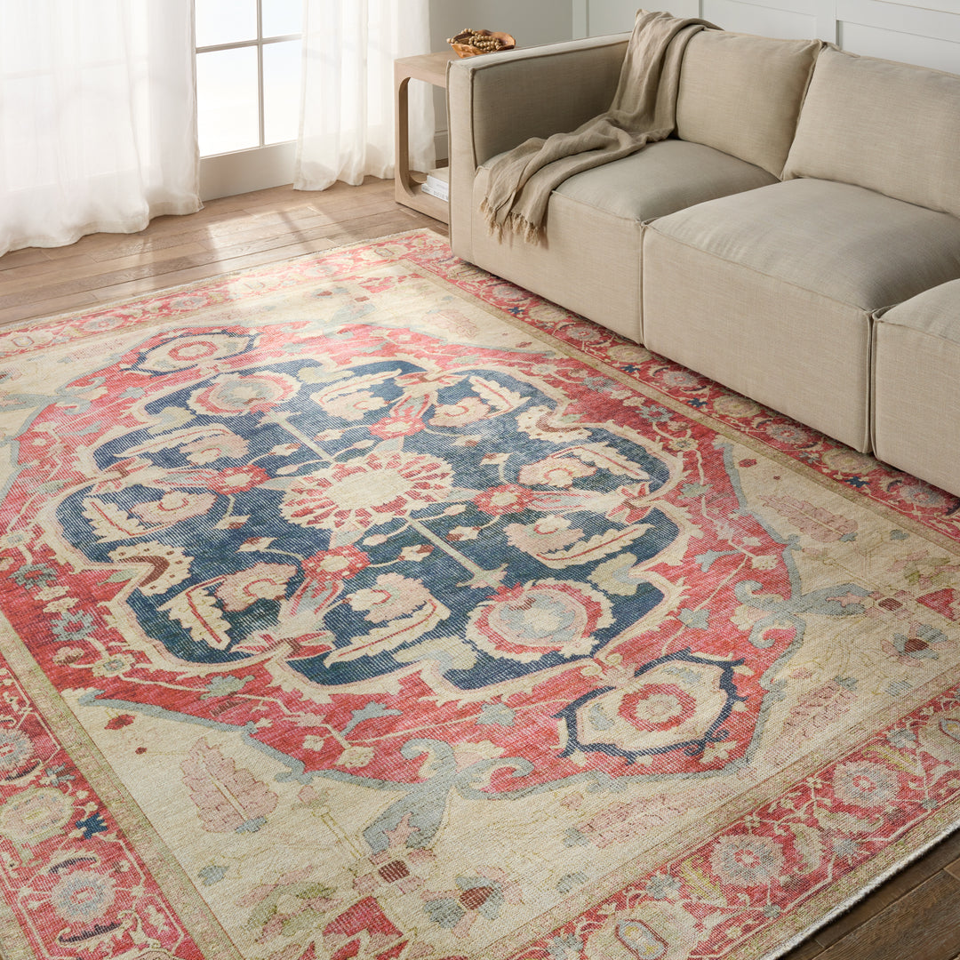 Jaipur Living Kadi Medallion Red/ Blue Runner Rug (2'6"X8')