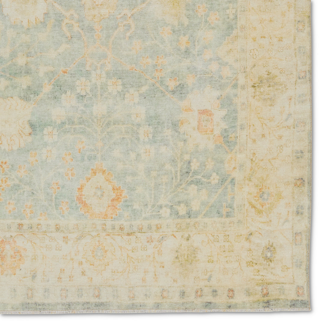 Ansley Floral Blue/ Green Runner Rug (3'X10')