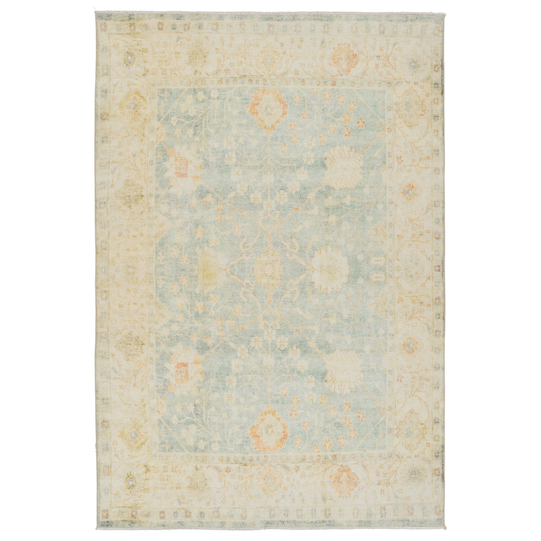 Ansley Floral Blue/ Green Runner Rug (3'X10')