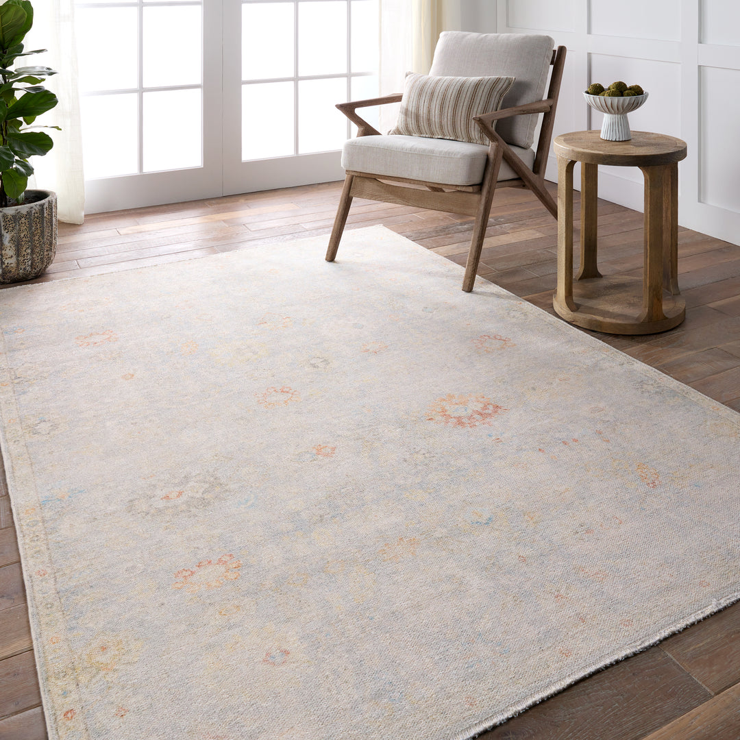 Adica Floral Light Blue/Cream Area Rug (10'X14')