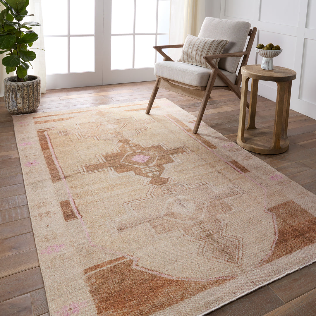 Jaipur Living Parian Medallion Tan/Pink Area Rug (6'X9')