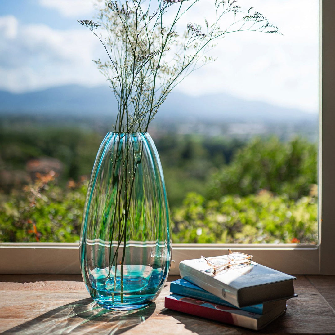 Bolla Glass Pleated Vase