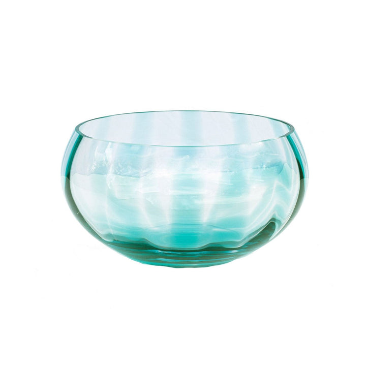 Bolla Glass Pleated Centerpiece - Ash Blue