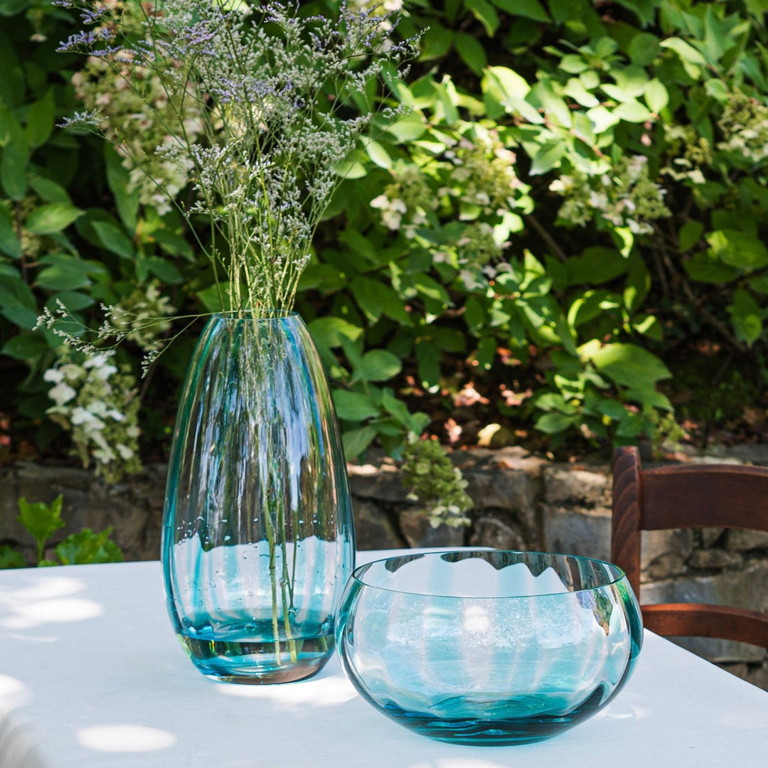 Bolla Glass Pleated Centerpiece