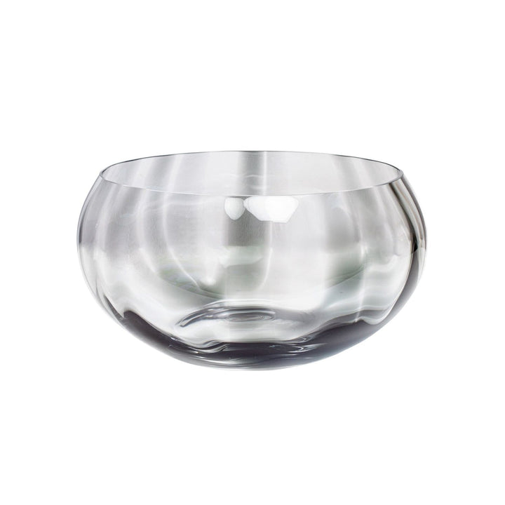 Bolla Glass Pleated Centerpiece - Gray