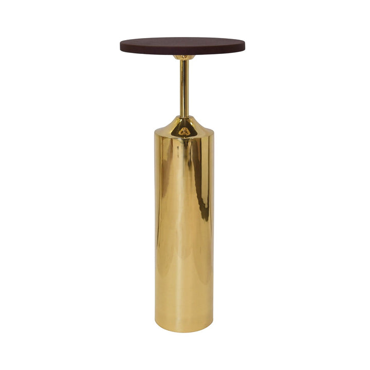 Bolton - Brass Base Cigar Table With Round Leather Top