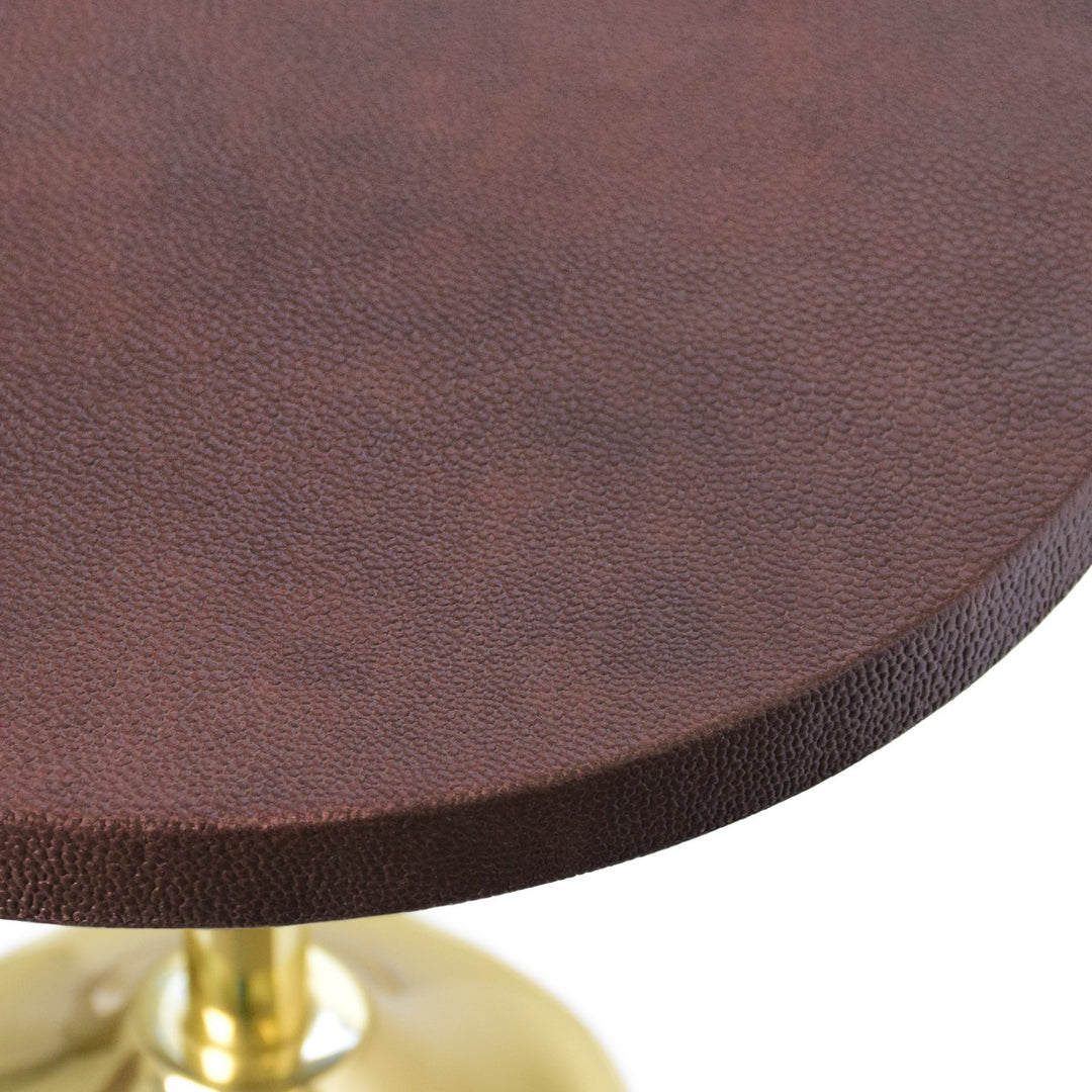 Bolton - Brass Base Cigar Table With Round Leather Top