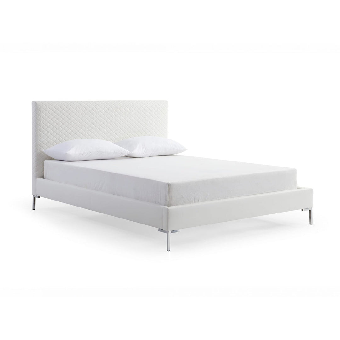 Liz Queen Bed-Whiteline Modern Living-WHITELINE-BQ1689P-WHT-BedsQueen-White-4-France and Son