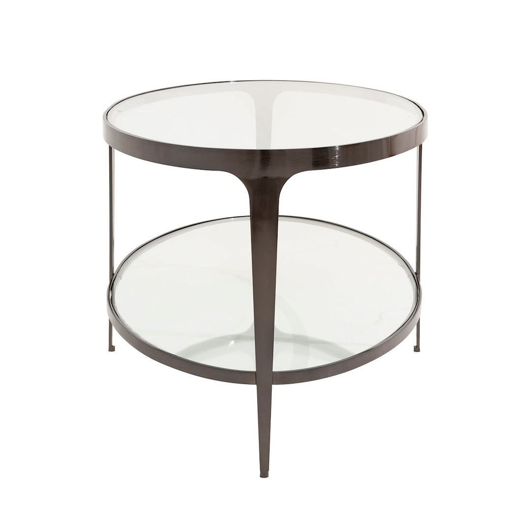 Brando - Two Tier Glass Top Oval Coffee Table In Gunmetal