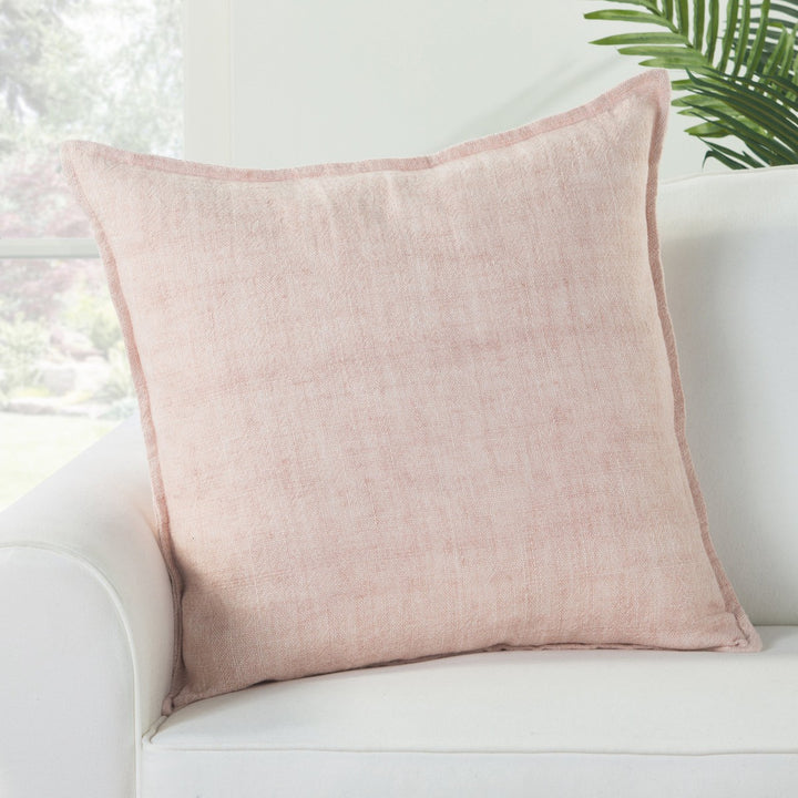 Jaipur Living Blanche Solid Light Pink Down Pillow (22" Square)