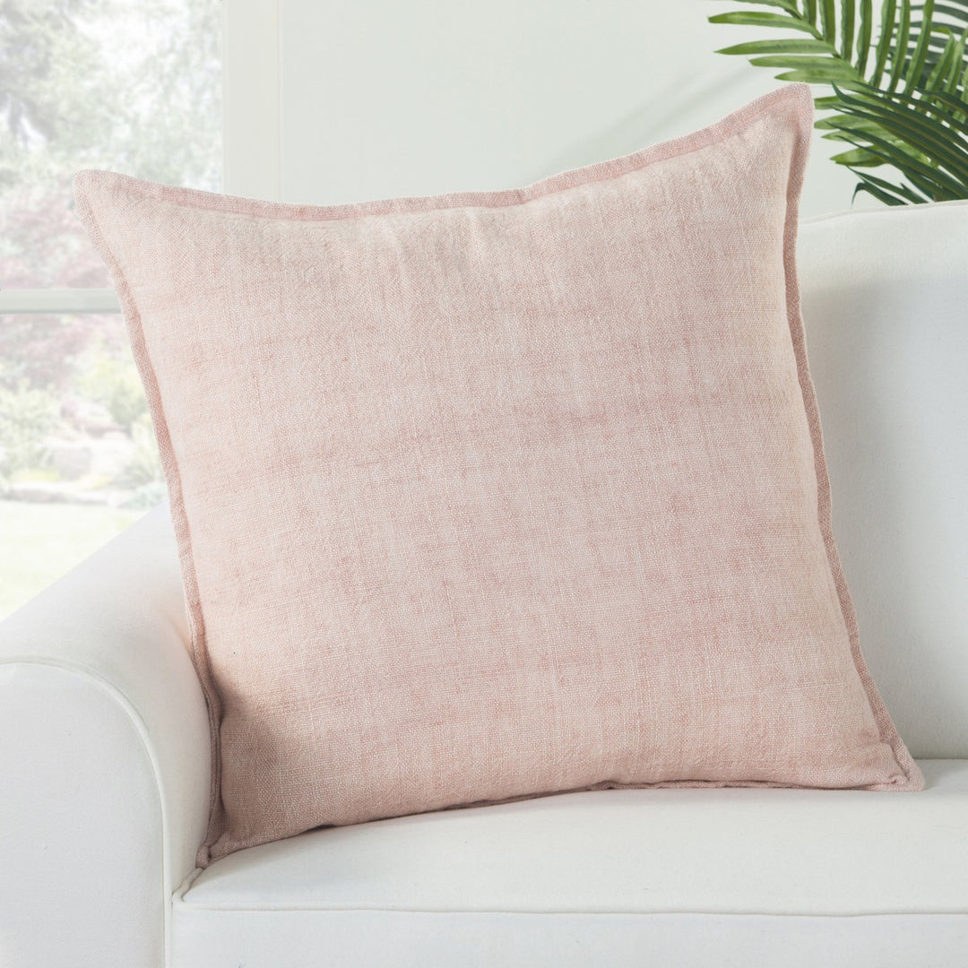 Jaipur Living Blanche Solid Light Pink Poly Fill Pillow (22" Square)