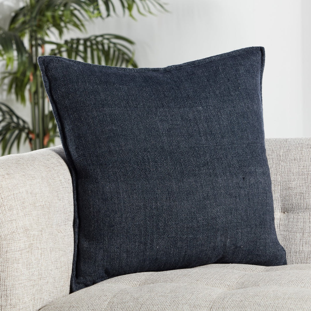 Jaipur Living Blanche Solid Dark Blue Poly Fill Pillow (20" Square)