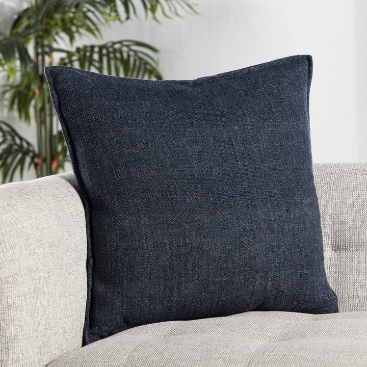 Jaipur Living Blanche Solid Dark Blue Pillow Cover (22" Square)