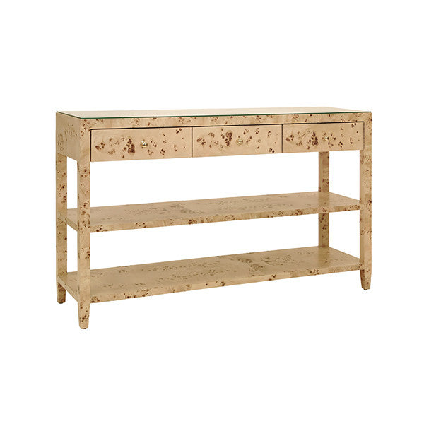 Briar Three Drawer Console With Two Open Shelves