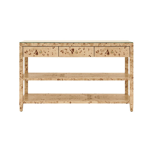 Briar Three Drawer Console With Two Open Shelves