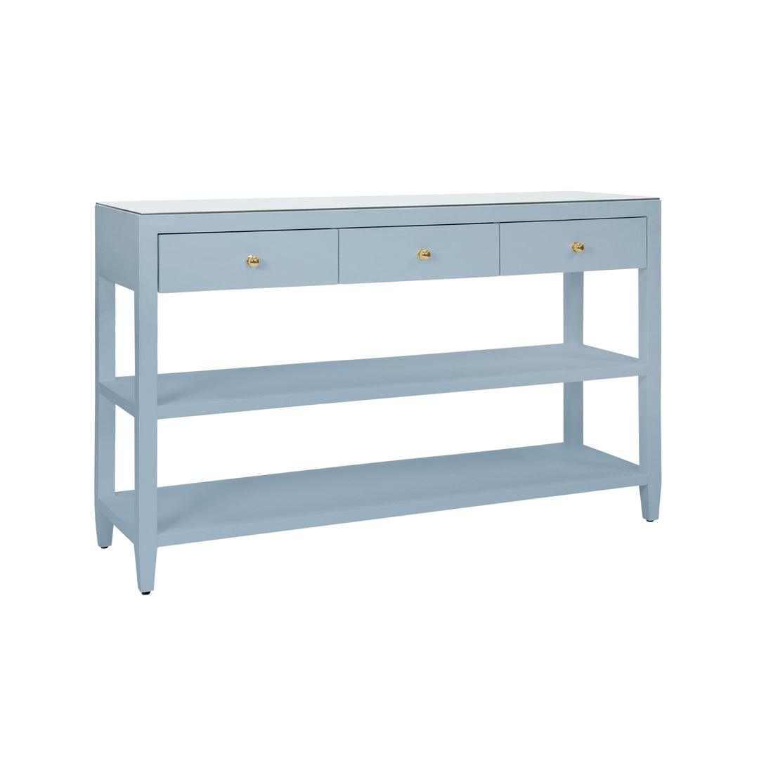 Briar Three Drawer Console With Two Open Shelves