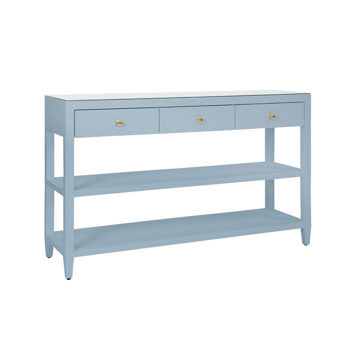 Briar Three Drawer Console With Two Open Shelves