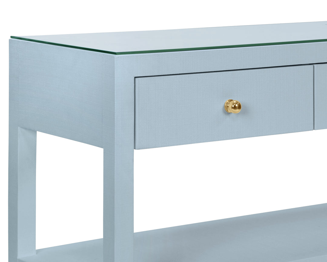 Briar Three Drawer Console With Two Open Shelves