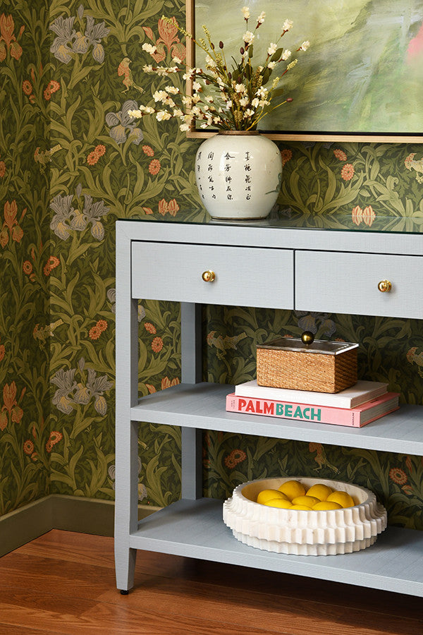Briar Three Drawer Console With Two Open Shelves