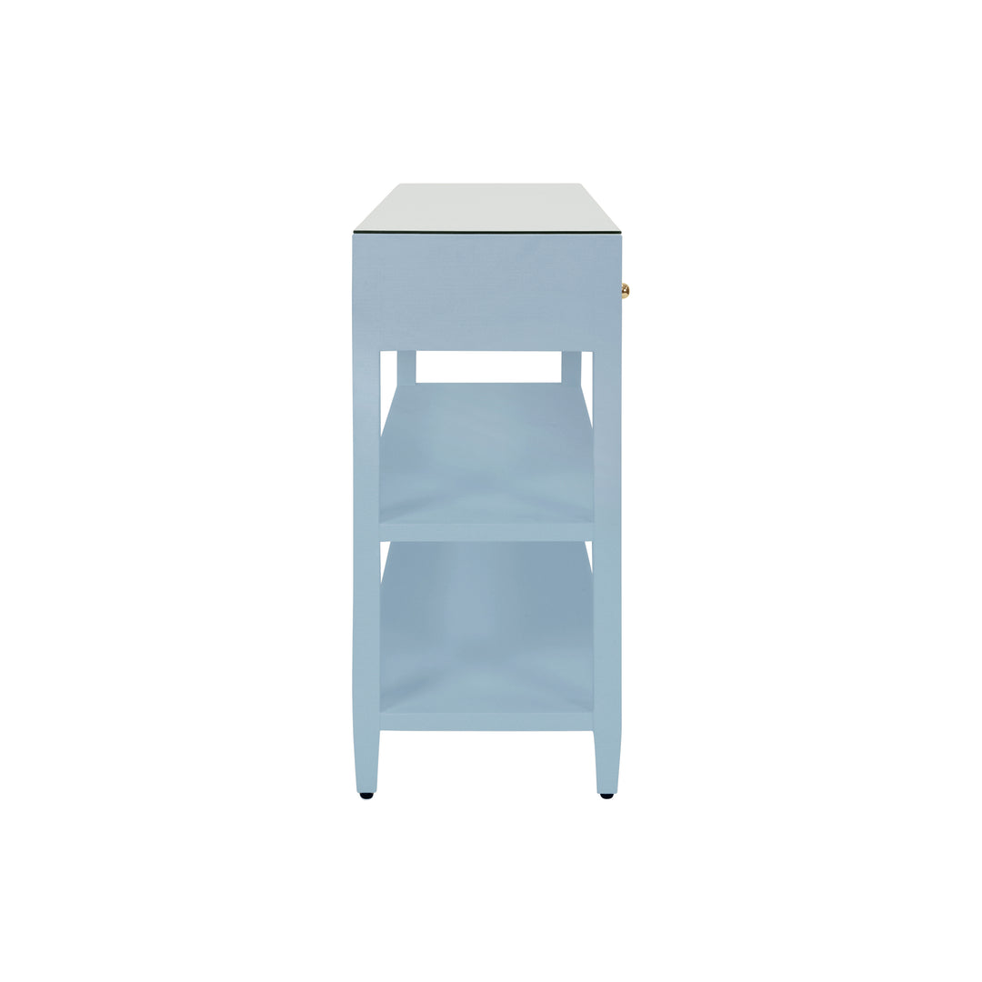 Briar Three Drawer Console With Two Open Shelves