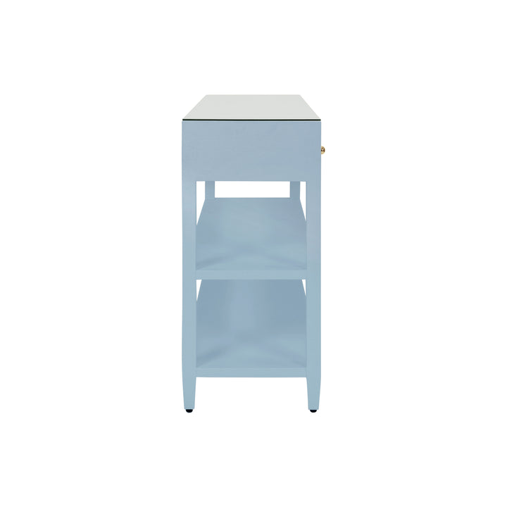Briar Three Drawer Console With Two Open Shelves