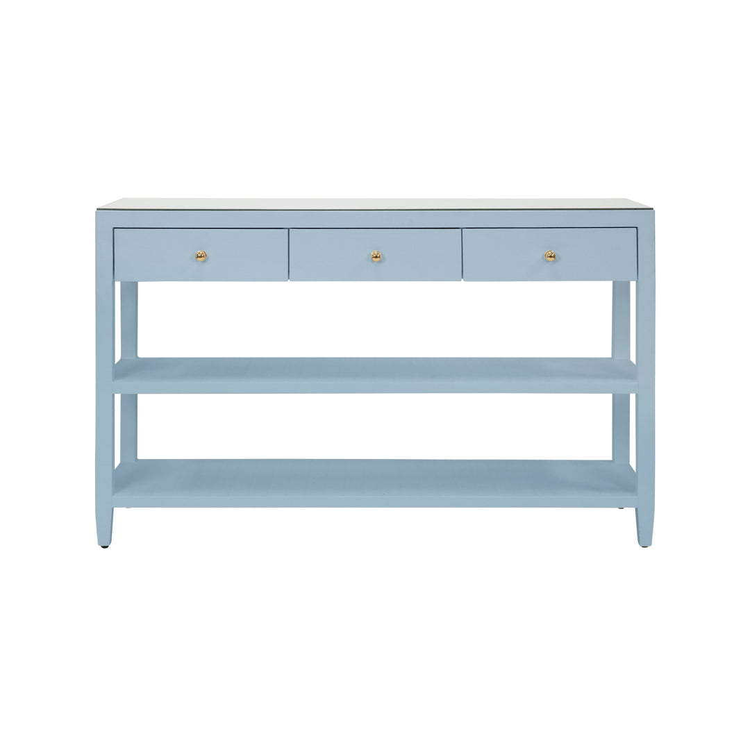 Briar Three Drawer Console With Two Open Shelves