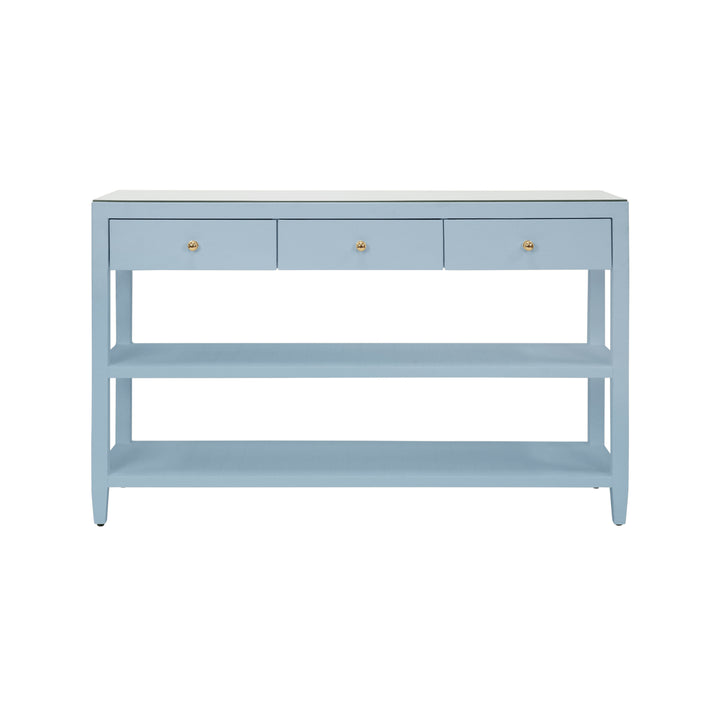 Briar Three Drawer Console With Two Open Shelves