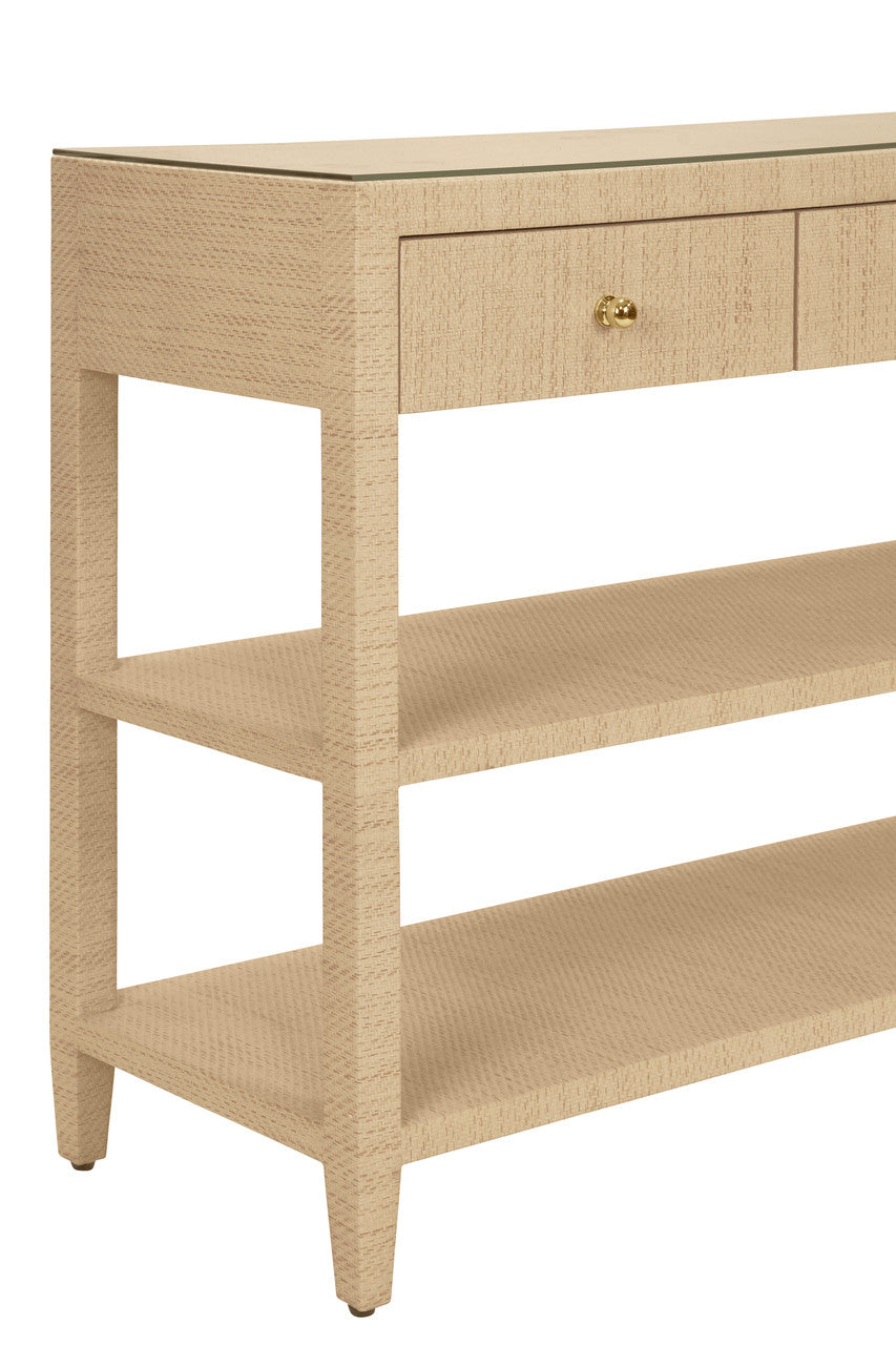 Briar Three Drawer Console With Two Open Shelves