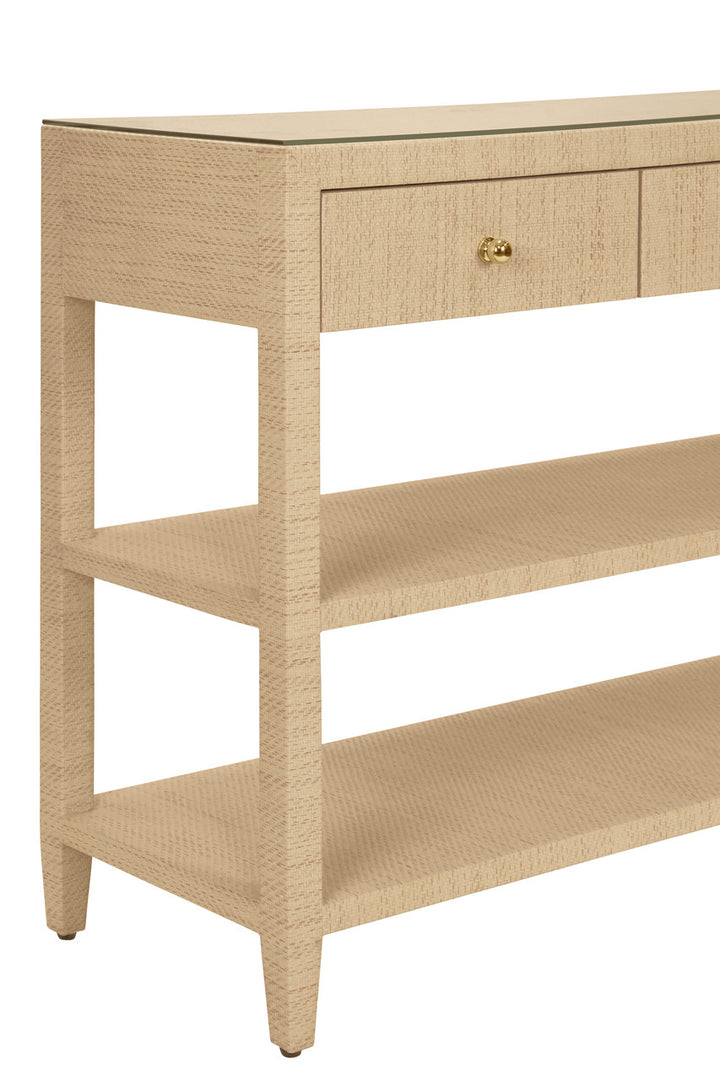 Briar Three Drawer Console With Two Open Shelves