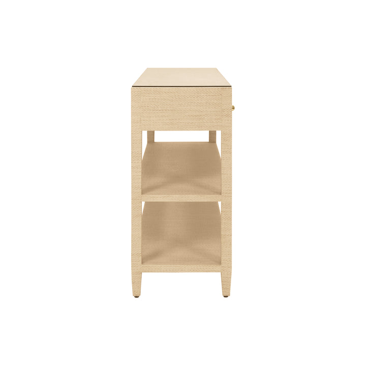 Briar Three Drawer Console With Two Open Shelves