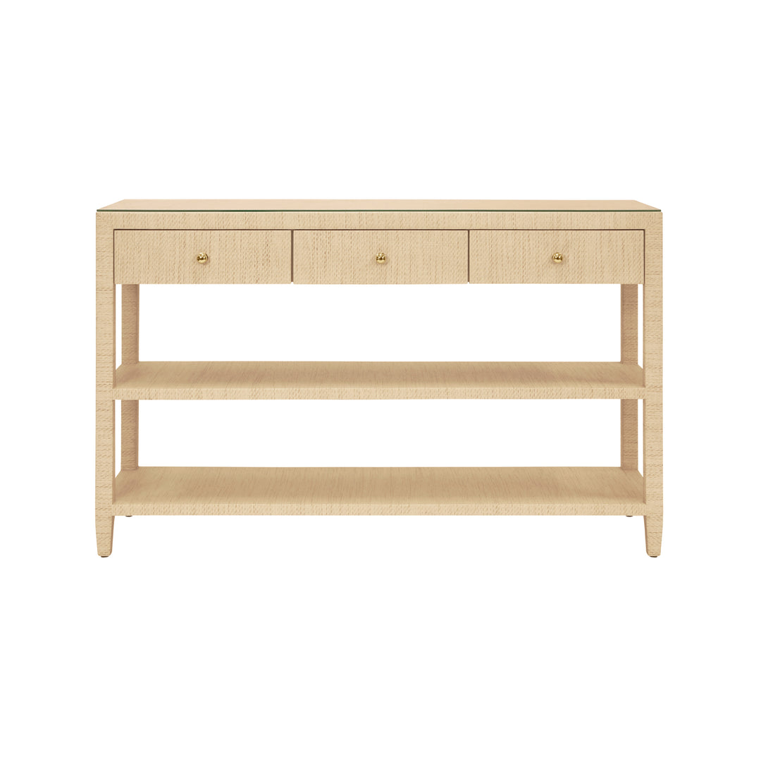 Briar Three Drawer Console With Two Open Shelves