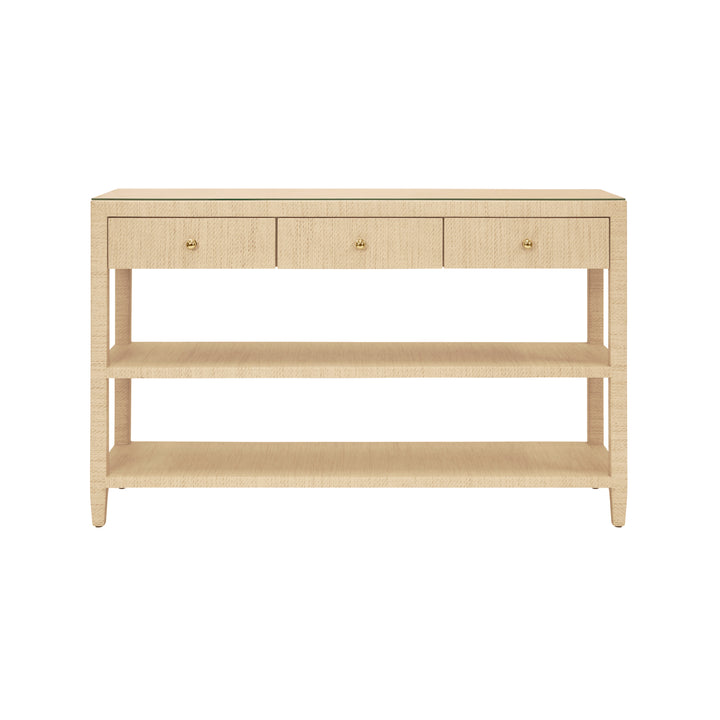 Briar Three Drawer Console With Two Open Shelves