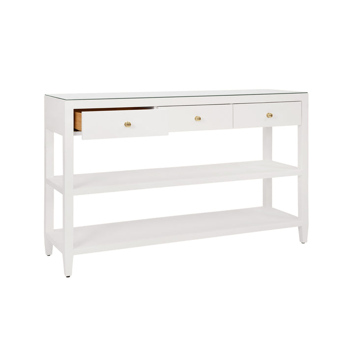 Briar Three Drawer Console With Two Open Shelves