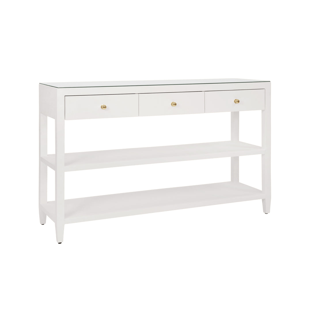 Briar Three Drawer Console With Two Open Shelves