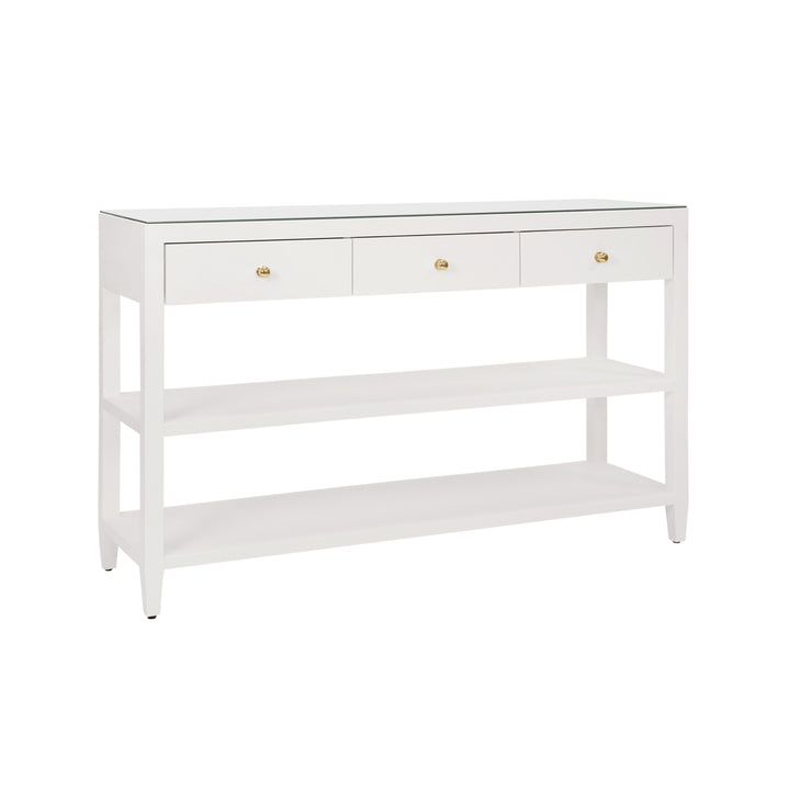 Briar Three Drawer Console With Two Open Shelves