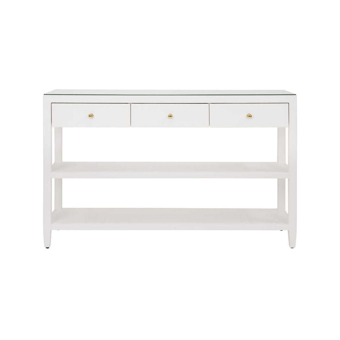 Briar Three Drawer Console With Two Open Shelves