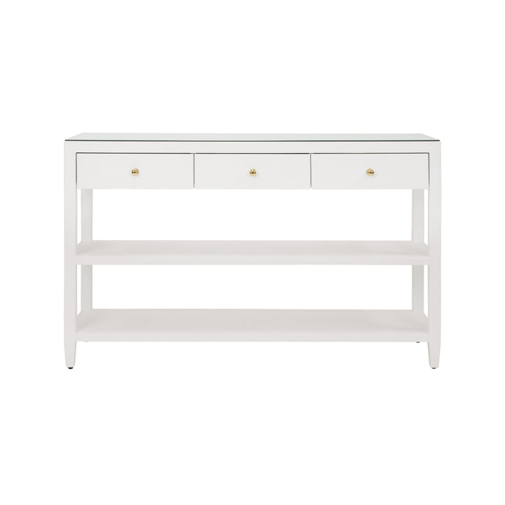Briar Three Drawer Console With Two Open Shelves