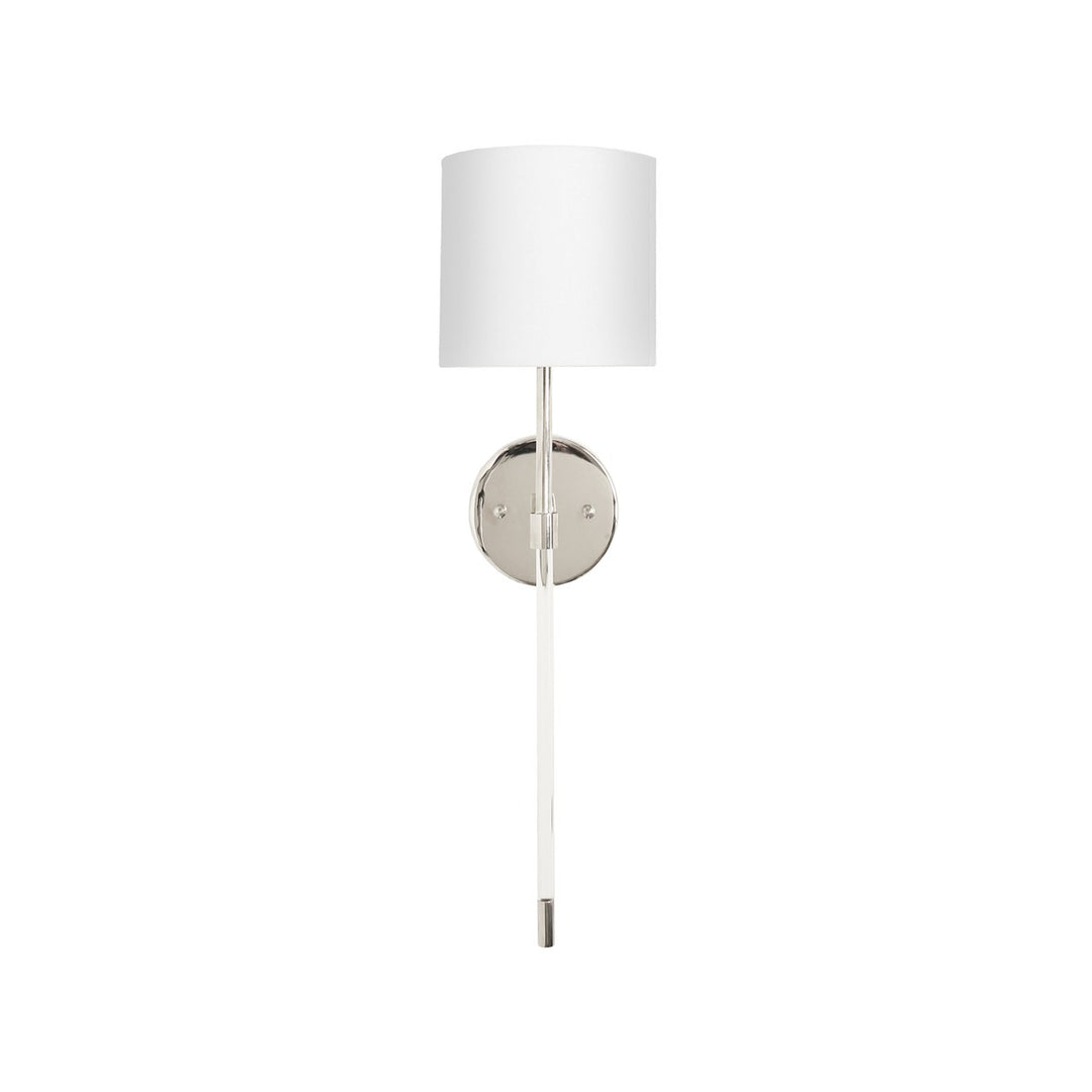 Bristow - Simple Acrylic Sconce With White Linen Shade In Nickel