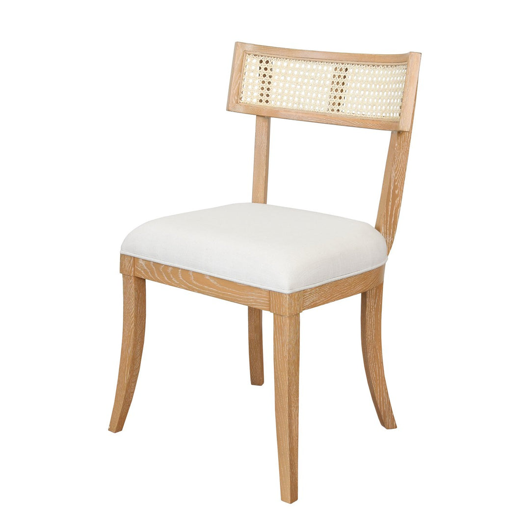 Britta - Klismos Dining Chair With Cane Detail In Cerused Oak