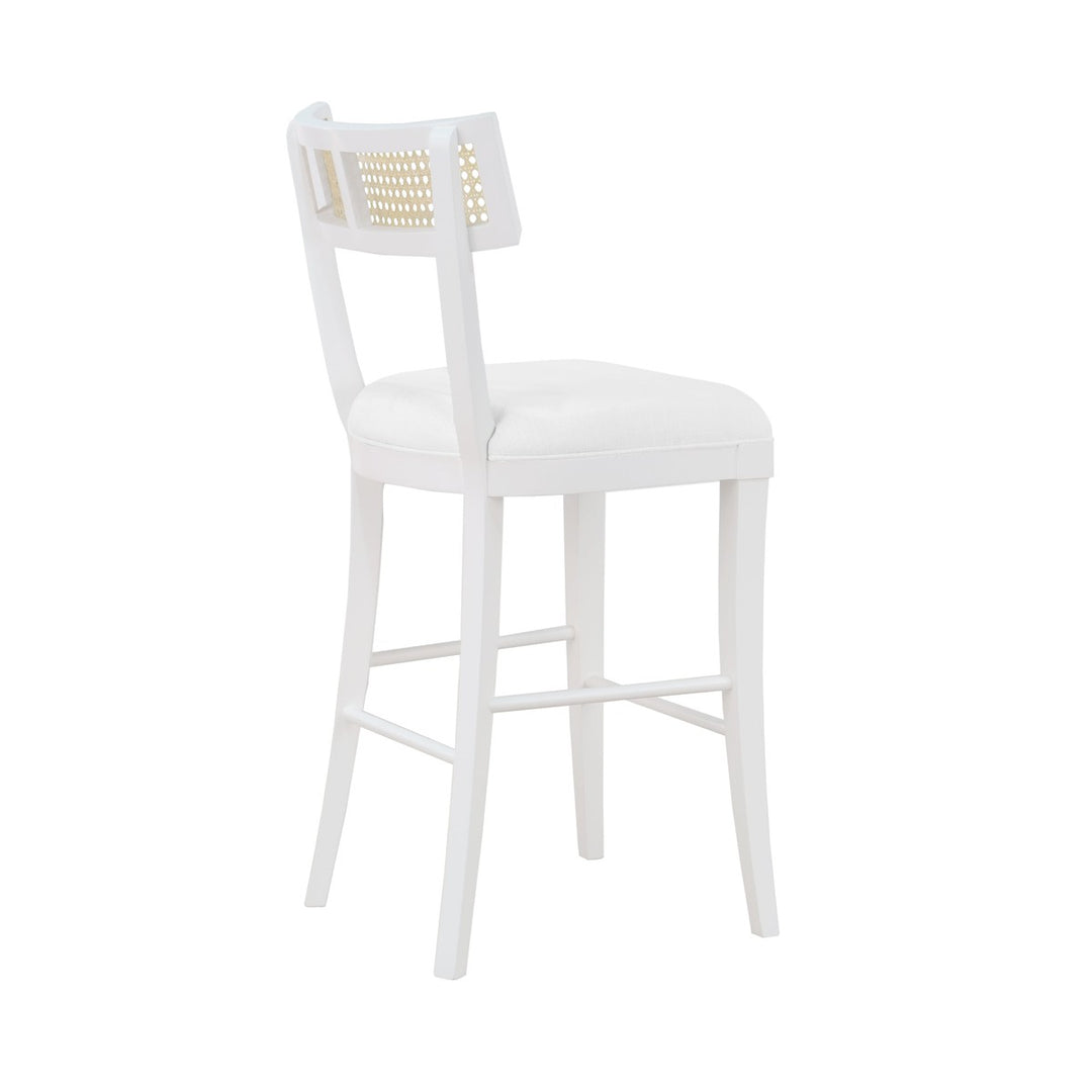 Britta - Klismos Counter Stool With Cane Detail In Matte White Lacquer