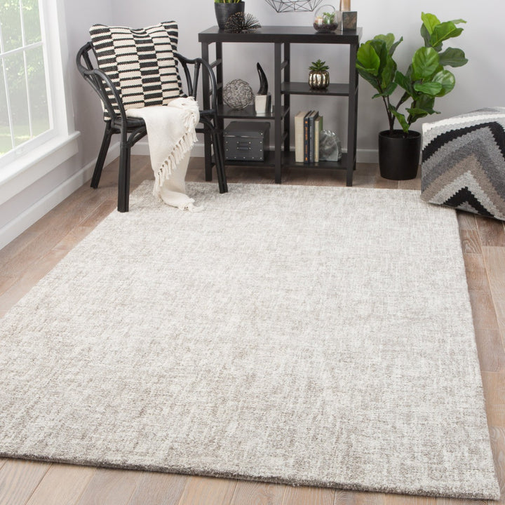 Jaipur Living Britta Plus Handmade Solid Ivory/ Gray Area Rug (12'X15')