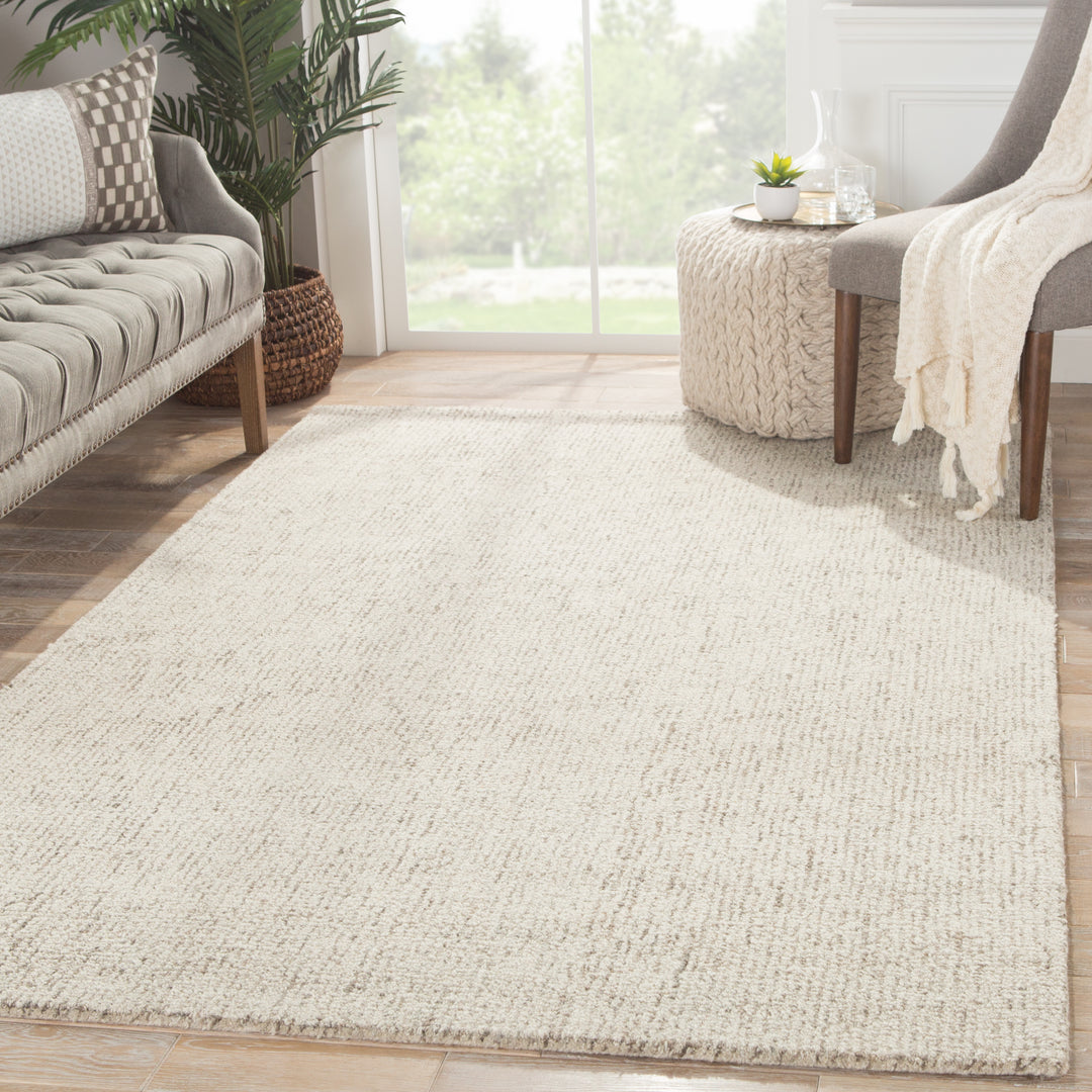 Jaipur Living Oland Handmade Solid White/ Brown Area Rug (5'X8')