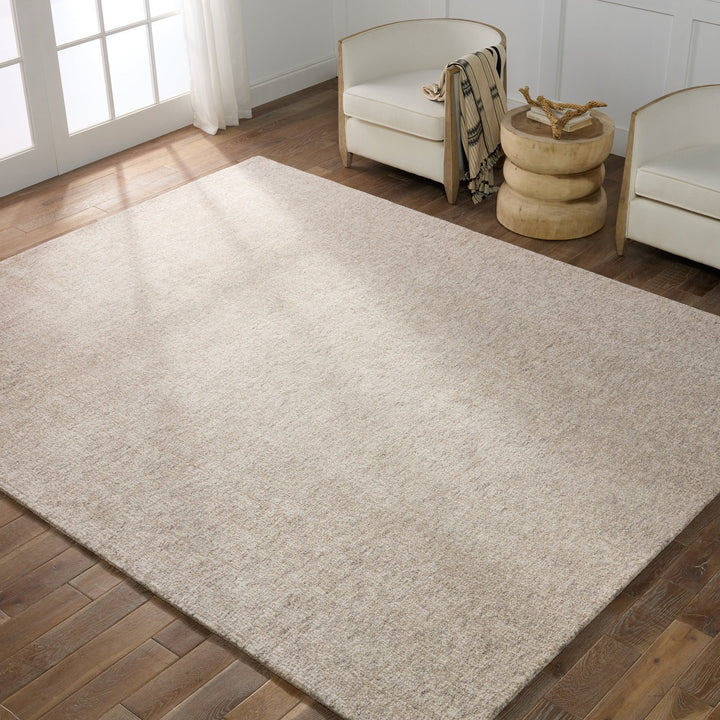 Jaipur Living Oland Handmade Solid Ivory/ Gray Area Rug (12'X15')