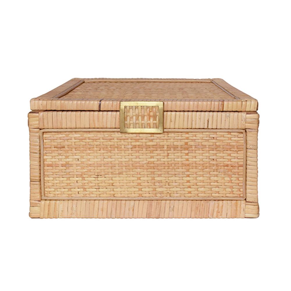 Bruno Large Natural Rattan Decorative Box – France & Son