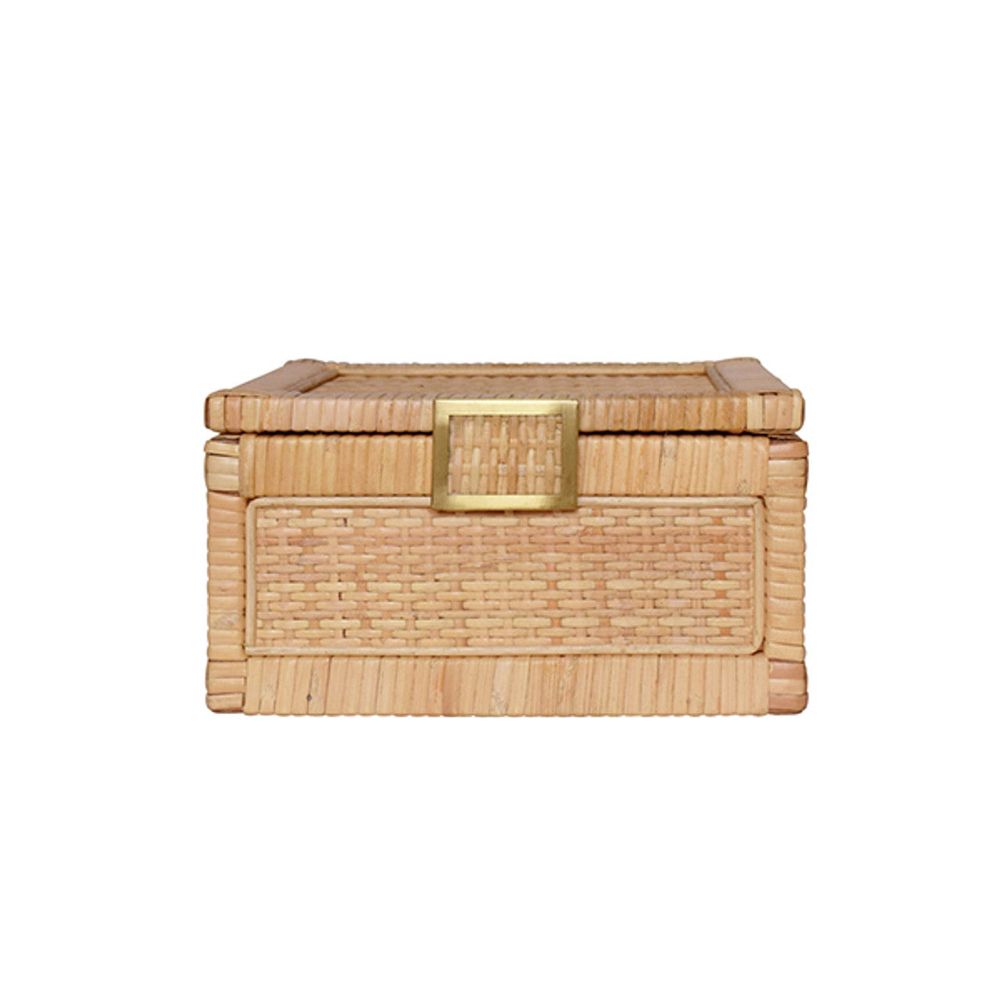 Bruno Small Natural Rattan Decorative Box – France & Son