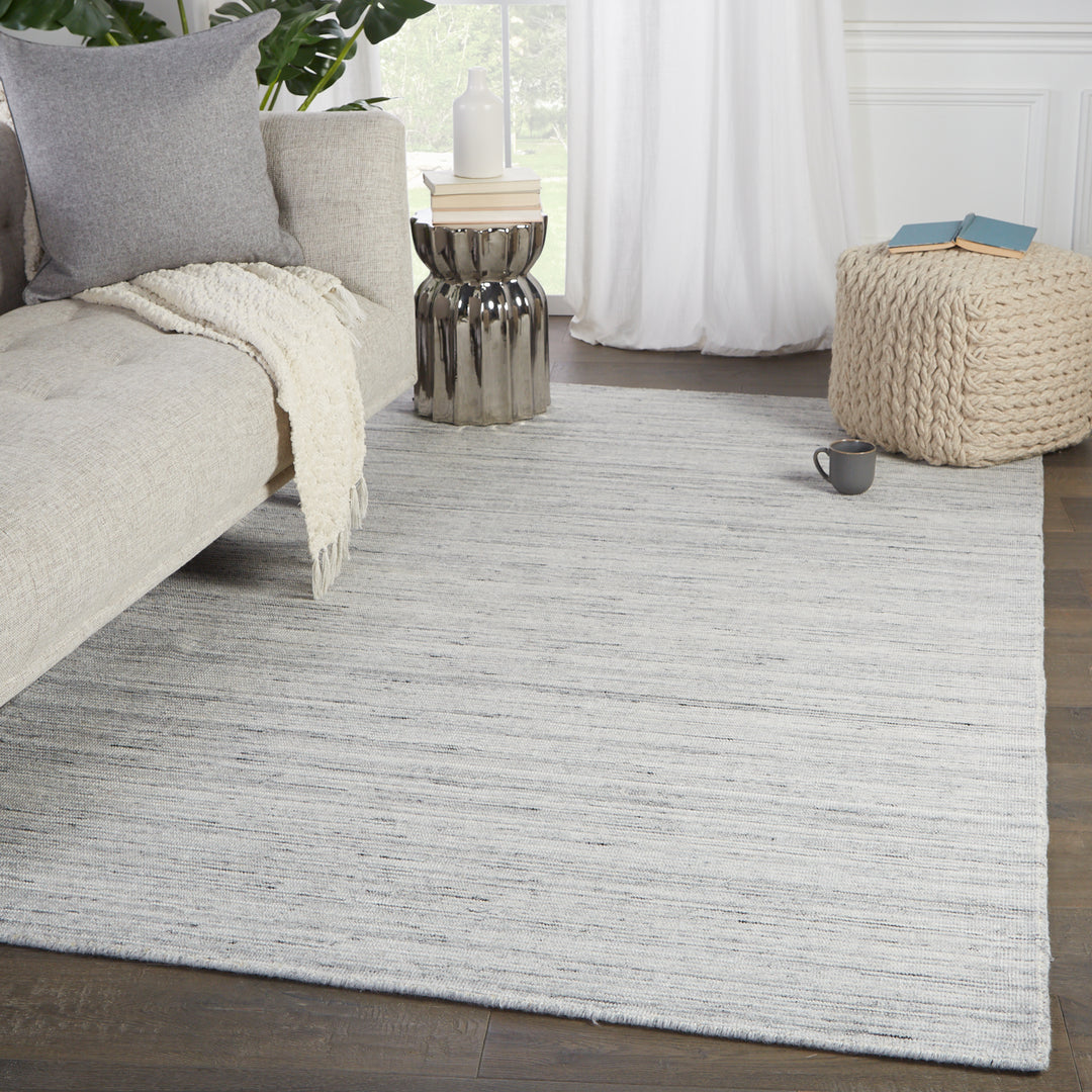 Everen Handmade Indoor/ Outdoor Solid Gray/ Ivory Area Rug (2'X3')