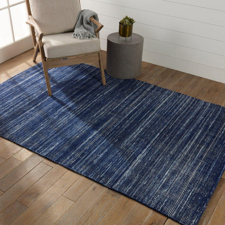 Jaipur Living Danan Indoor/ Outdoor Solid Navy/ Cream Area Rug (9'X12')