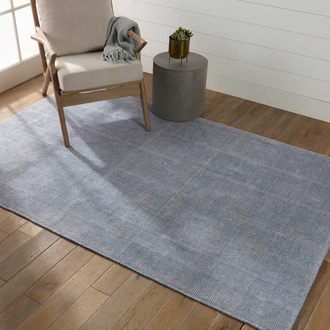 Jaipur Living Danan Indoor/ Outdoor Solid Light Blue/ Cream Area Rug (4'X6')