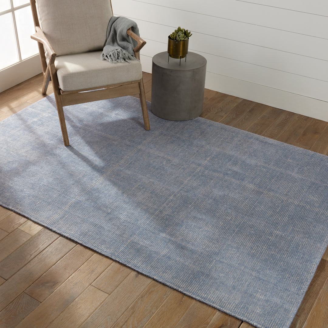 Everen Indoor/ Outdoor Solid Light Blue/ Cream Area Rug (2'X3')