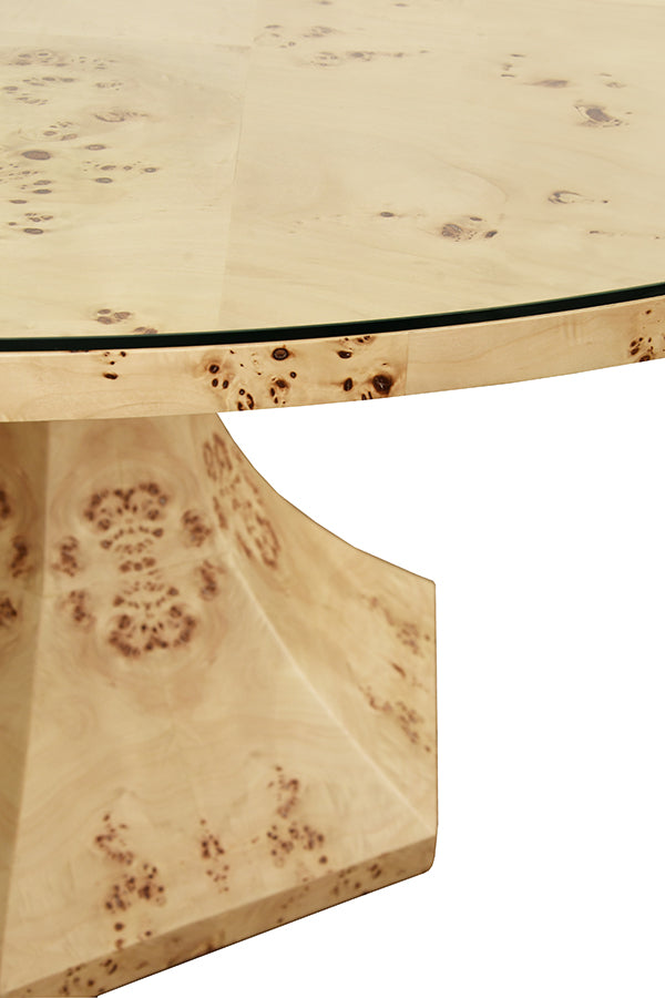 Bryce Round Dining Table With Hexagonal Tapered Base